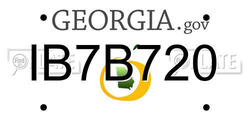 IB7B720 Georgia License Plate