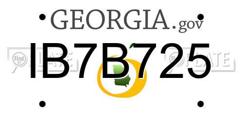 IB7B725 Georgia License Plate