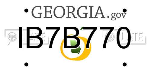 IB7B770 Georgia License Plate