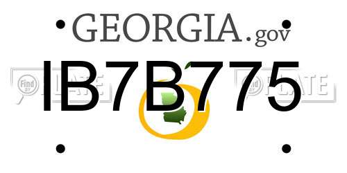 IB7B775 Georgia License Plate
