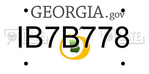 IB7B778 Georgia License Plate