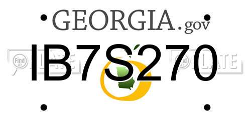 IB7S270 Georgia License Plate