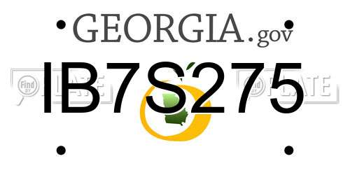 IB7S275 Georgia License Plate