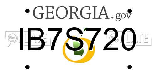 IB7S720 Georgia License Plate