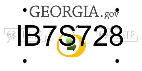 IB7S728 Georgia License Plate