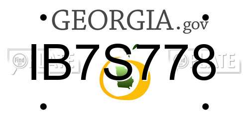 IB7S778 Georgia License Plate