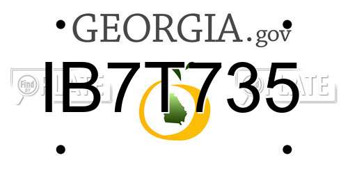 IB7T735 Georgia License Plate
