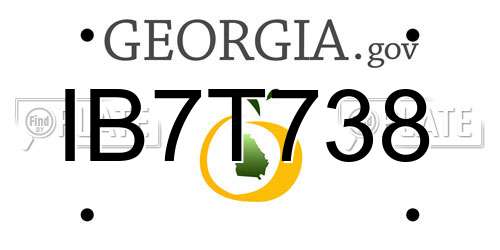 IB7T738 Georgia License Plate