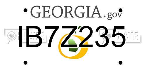 IB7Z235 Georgia License Plate