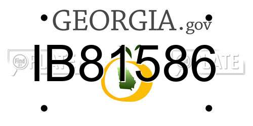 IB81586 Georgia License Plate