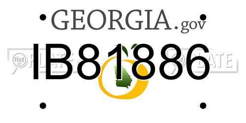 IB81886 Georgia License Plate