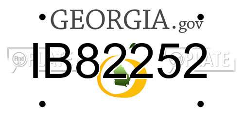 IB82252 Georgia License Plate