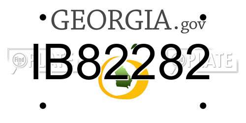 IB82282 Georgia License Plate