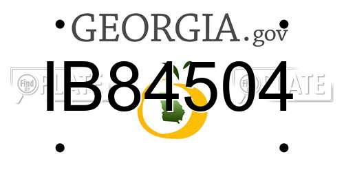 IB84504 Georgia License Plate