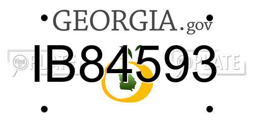 IB84593 Georgia License Plate