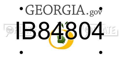 IB84804 Georgia License Plate