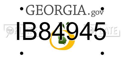 IB84945 Georgia License Plate