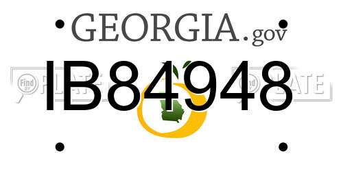 IB84948 Georgia License Plate