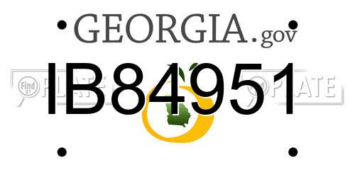 IB84951 Georgia License Plate