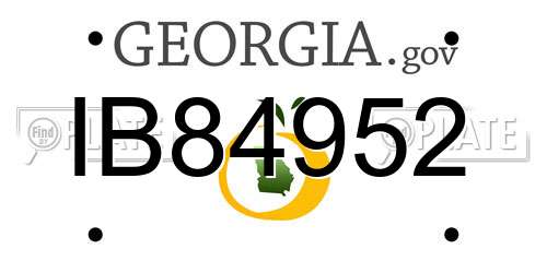 IB84952 Georgia License Plate