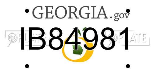 IB84981 Georgia License Plate
