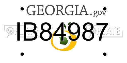IB84987 Georgia License Plate