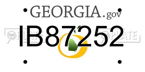 IB87252 Georgia License Plate