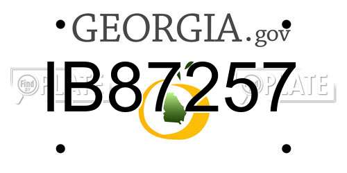 IB87257 Georgia License Plate