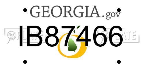 IB87466 Georgia License Plate