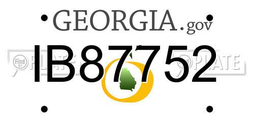 IB87752 Georgia License Plate