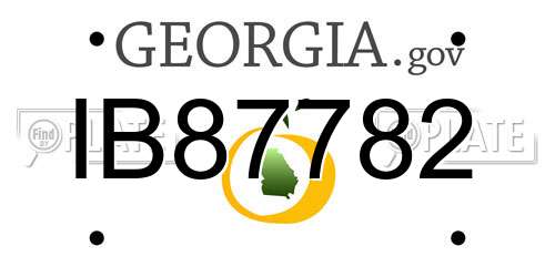 IB87782 Georgia License Plate