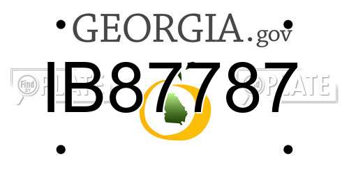IB87787 Georgia License Plate