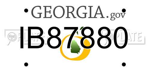 IB87880 Georgia License Plate