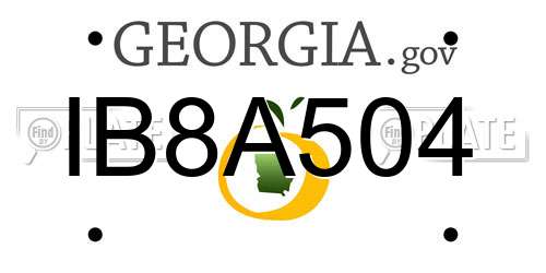 IB8A504 Georgia License Plate