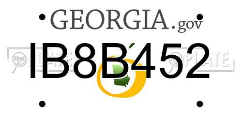 IB8B452 Georgia License Plate