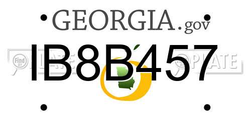 IB8B457 Georgia License Plate