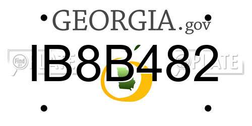 IB8B482 Georgia License Plate