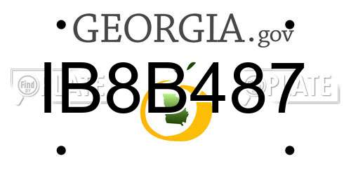 IB8B487 Georgia License Plate