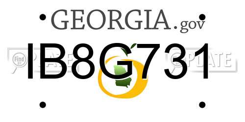 IB8G731 Georgia License Plate