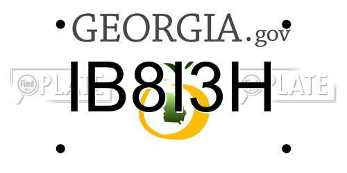 IB8I3H Georgia License Plate