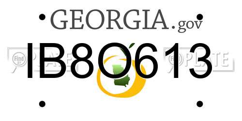 IB8O613 Georgia License Plate