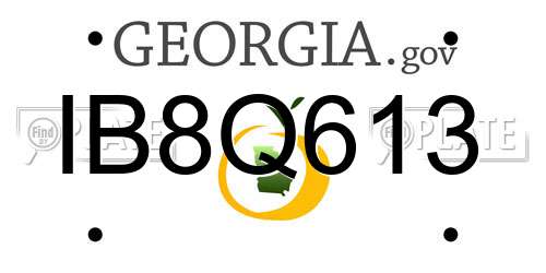 IB8Q613 Georgia License Plate