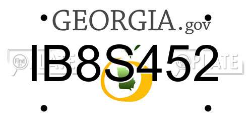IB8S452 Georgia License Plate