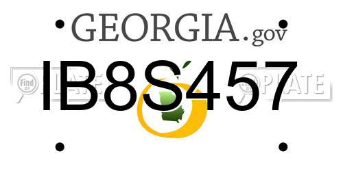 IB8S457 Georgia License Plate