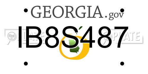 IB8S487 Georgia License Plate
