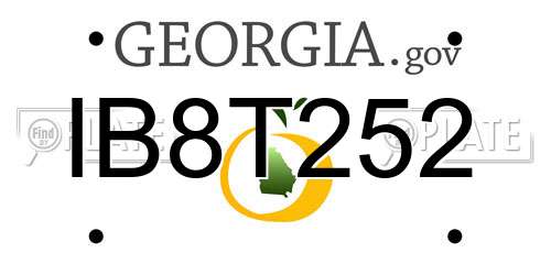 IB8T252 Georgia License Plate