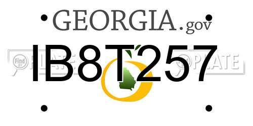 IB8T257 Georgia License Plate