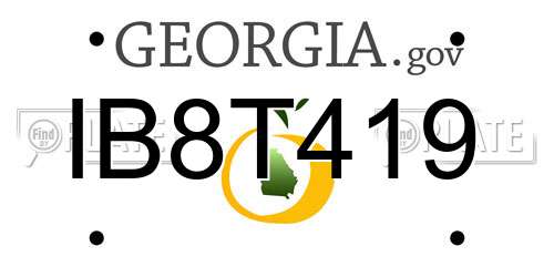 IB8T419 Georgia License Plate