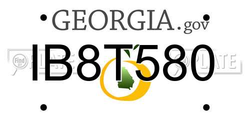 IB8T580 Georgia License Plate