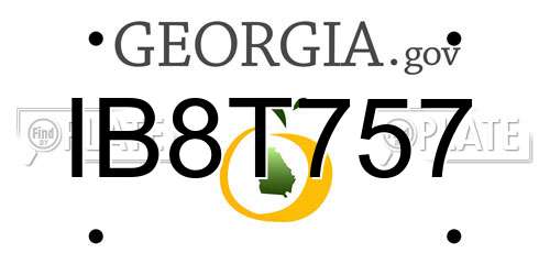 IB8T757 Georgia License Plate